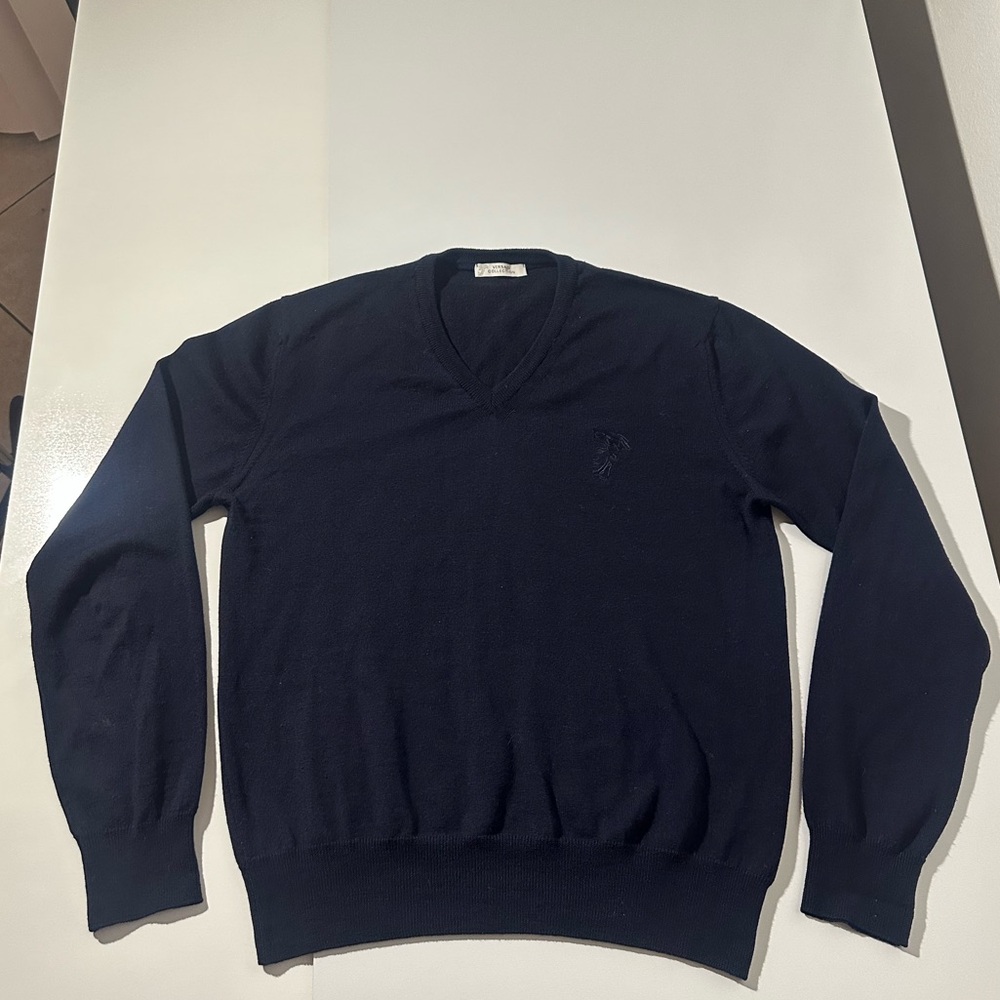 Gianni Versace Collection Men’s V-Neck Sweater – Blue-Size L – Authentic